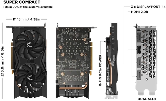 Spiel Rig Graphics Cards ZOTAC des Bergbau-192Bit Grafikkarte GeForce GTX 1660 6GB GDDR5